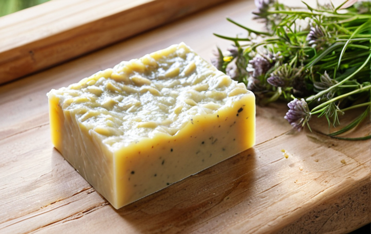 **

Prompt: Solid shampoo bar with alpine herbs, lathering in wet hair, creating soft, silky texture, bright natural lighting, close-up shot emphasizing herbal ingredients and hair shine, zero waste lifestyle, eco-friendly bathroom setting.

**